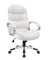Adjustable Ergonomic Swivel Desk Chair with Lumbar Support and Armrest, White High Back Executive Chair PU Leather Business Manager's Office Chair